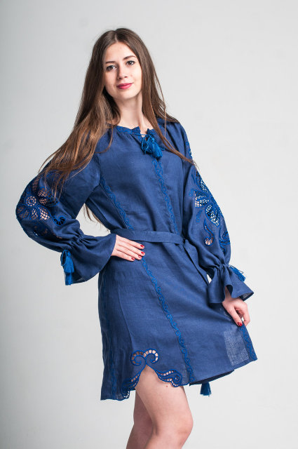 Buy Ethnic mini dress in Ukrainian folk style, vyshivanka